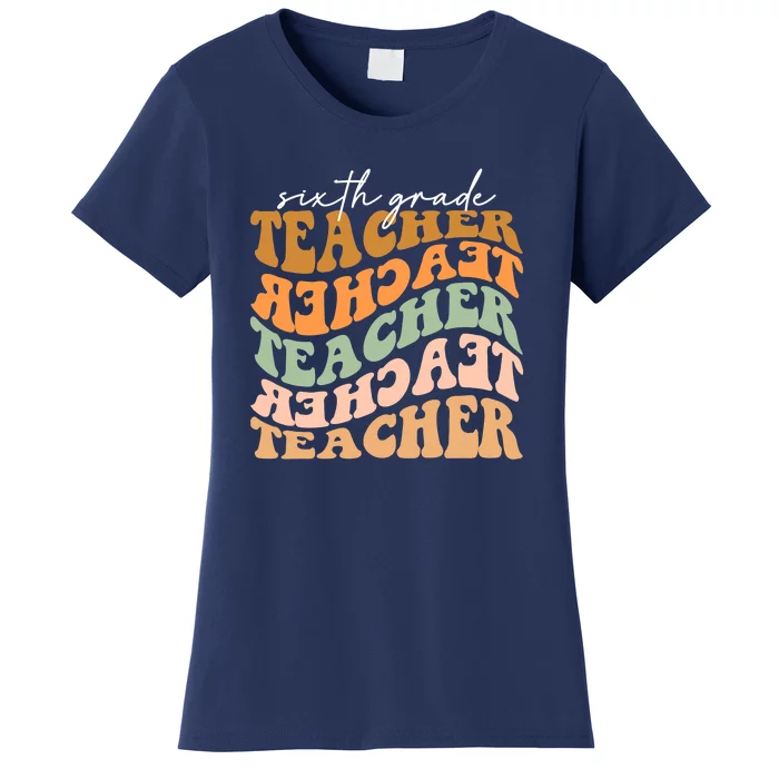 Thankful For My Sixth Grade Turkeys Thanksgiving Teacher Women's T-Shirt