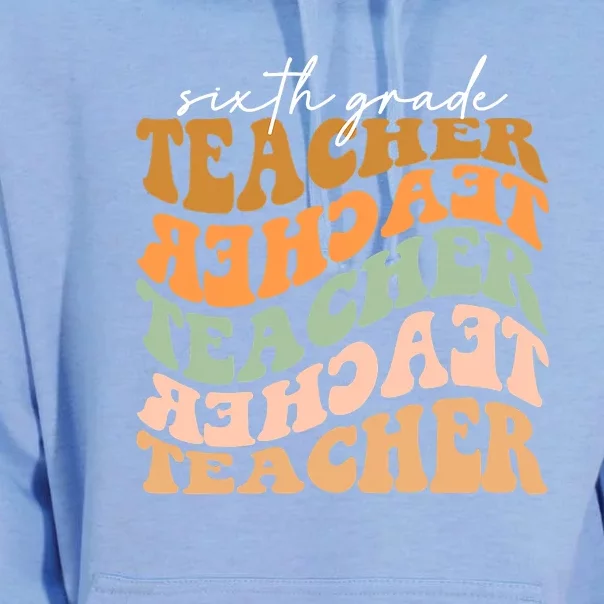 Thankful For My Sixth Grade Turkeys Thanksgiving Teacher Unisex Surf Hoodie