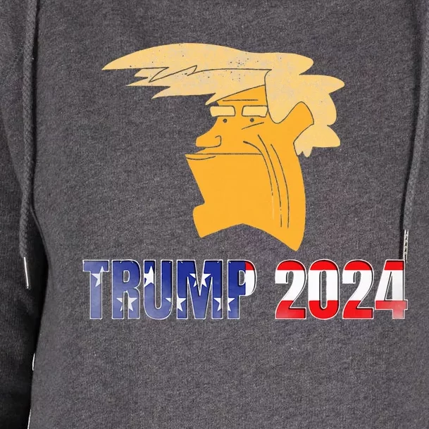 Trump Face Meme Trump 2024 Trump Merchandise. Womens Funnel Neck Pullover Hood