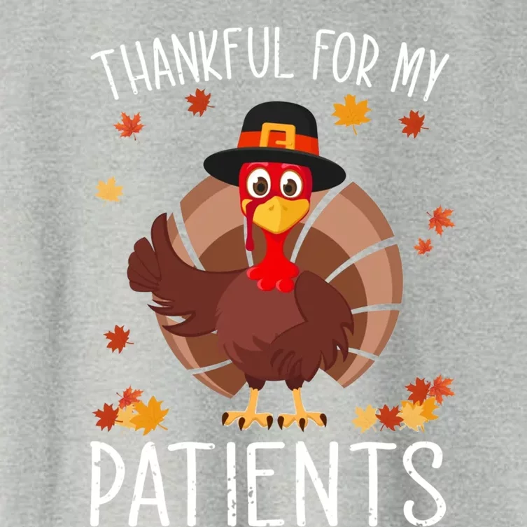 Thankful For My Patients Thanksgiving Costume Gift Women's Crop Top Tee