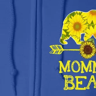 Thanksgiving For Mom Momma Bear Sunflower Full Zip Hoodie