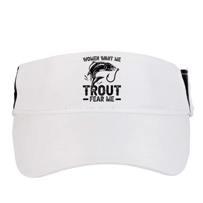 Trout Fear Me Trout Fishing Trout Fisherman Adult Drive Performance Visor