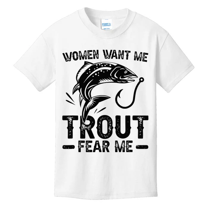 Trout Fear Me Trout Fishing Trout Fisherman Kids T-Shirt