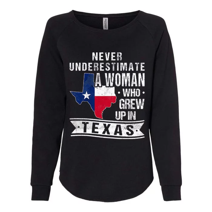 Texas Flag Map Vintage Texas Womens California Wash Sweatshirt