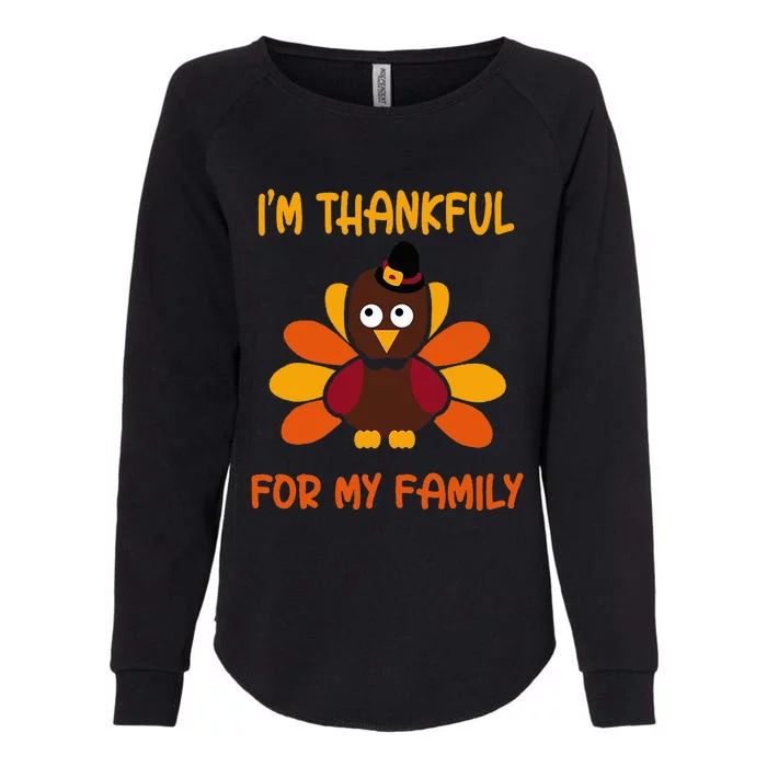 thankful for my family turkey thanksgiving turkey Lovers Womens California Wash Sweatshirt