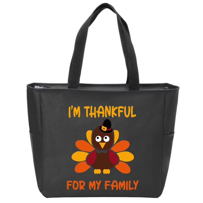 thankful for my family turkey thanksgiving turkey Lovers Zip Tote Bag