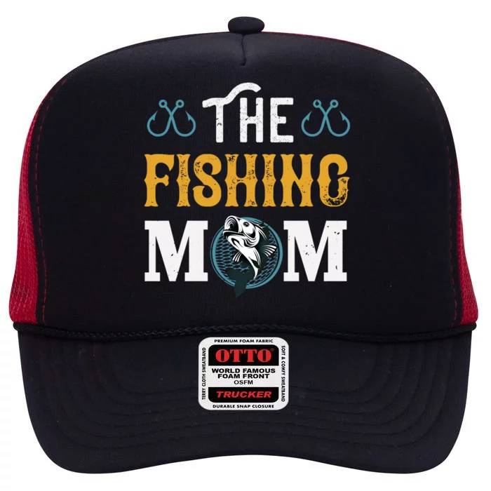 The Fishing Mom Funny Gift High Crown Mesh Trucker Hat