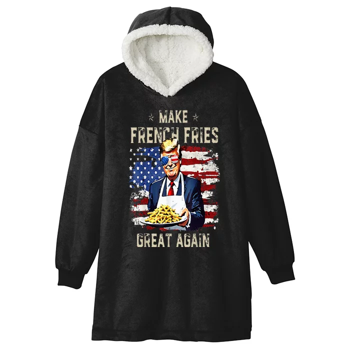 Trump Funny Make Fries Great Again Hooded Wearable Blanket