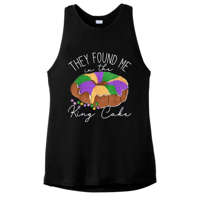 They Found Me In The King Cake NOLA Fun Mardi Gras Toddlers Ladies Tri-Blend Wicking Tank