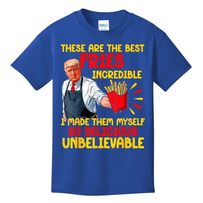 Trump Fries Making Fries Humor Make Fries Great Again Kids T-Shirt