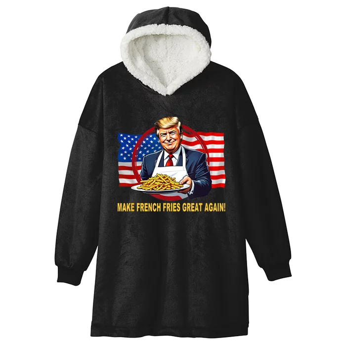 Trump Funny Make Fries Great Again Hooded Wearable Blanket