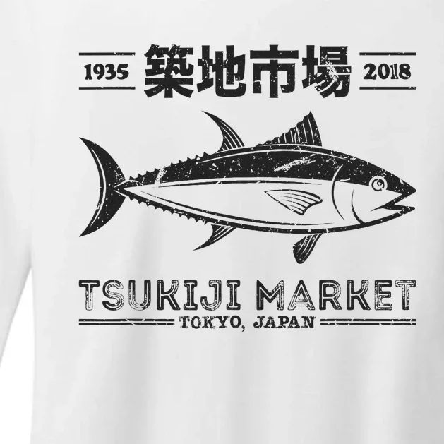 Tsukiji Fish Market Tuna Streetwear Tokyo Anime Womens CVC Long Sleeve Shirt