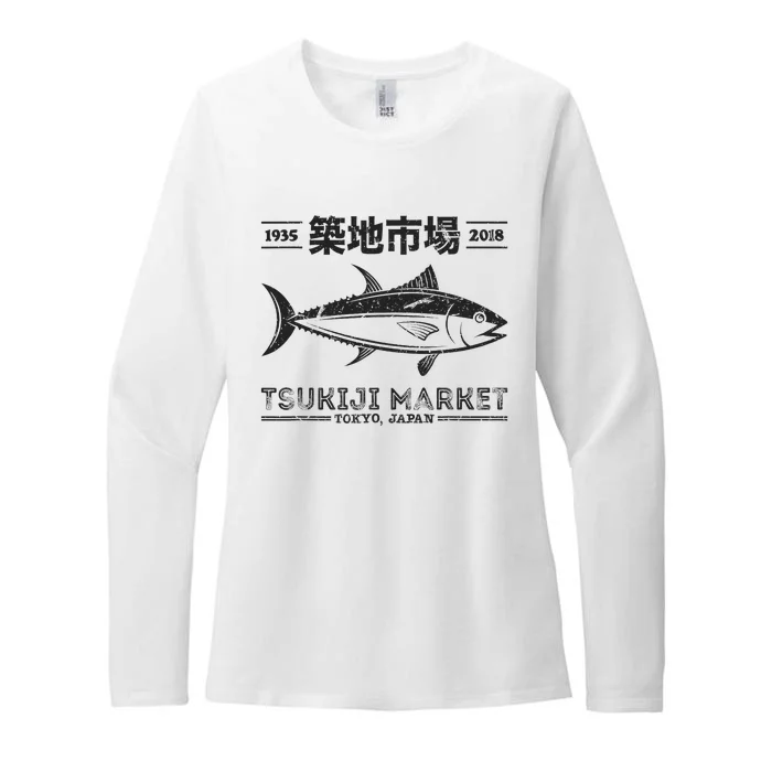 Tsukiji Fish Market Tuna Streetwear Tokyo Anime Womens CVC Long Sleeve Shirt