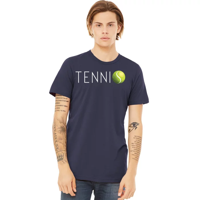 Tennis For Men Women Cool Text Tennis Ball Premium T-Shirt