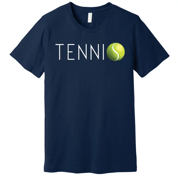 Tennis For Men Women Cool Text Tennis Ball Premium T-Shirt