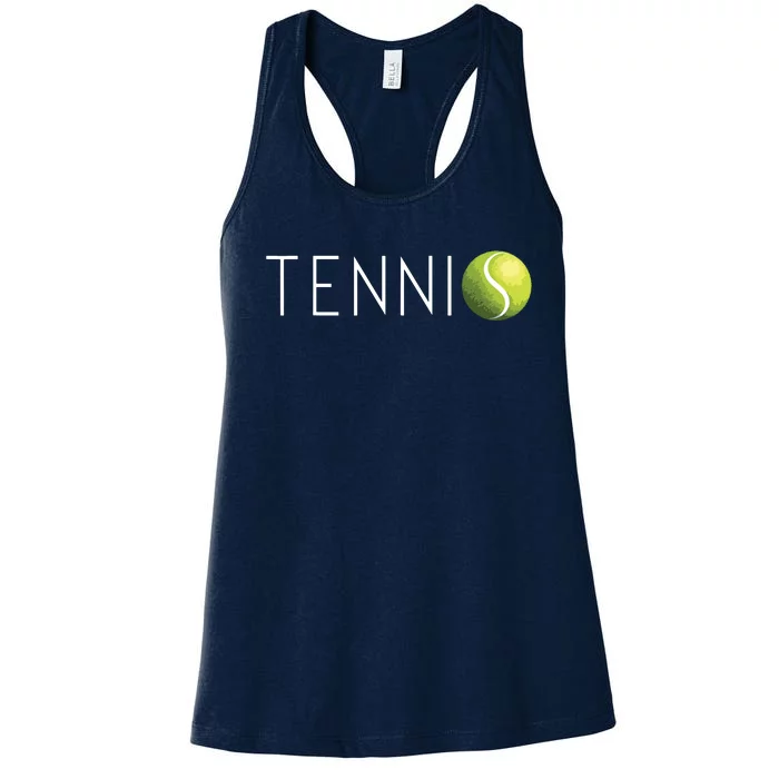 Tennis For Men Women Cool Text Tennis Ball Women's Racerback Tank