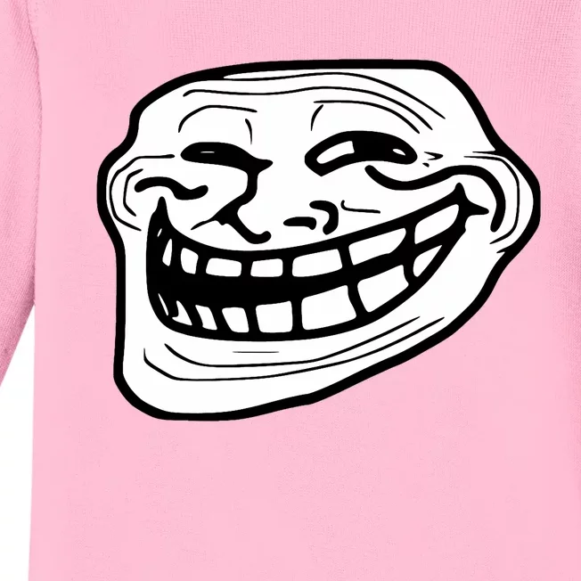 Troll Face Meme Funny Dank Meme Troll Face Baby Long Sleeve Bodysuit