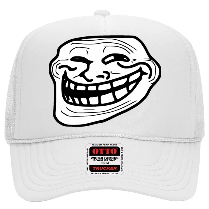 Troll Face Meme Funny Dank Meme Troll Face High Crown Mesh Trucker Hat