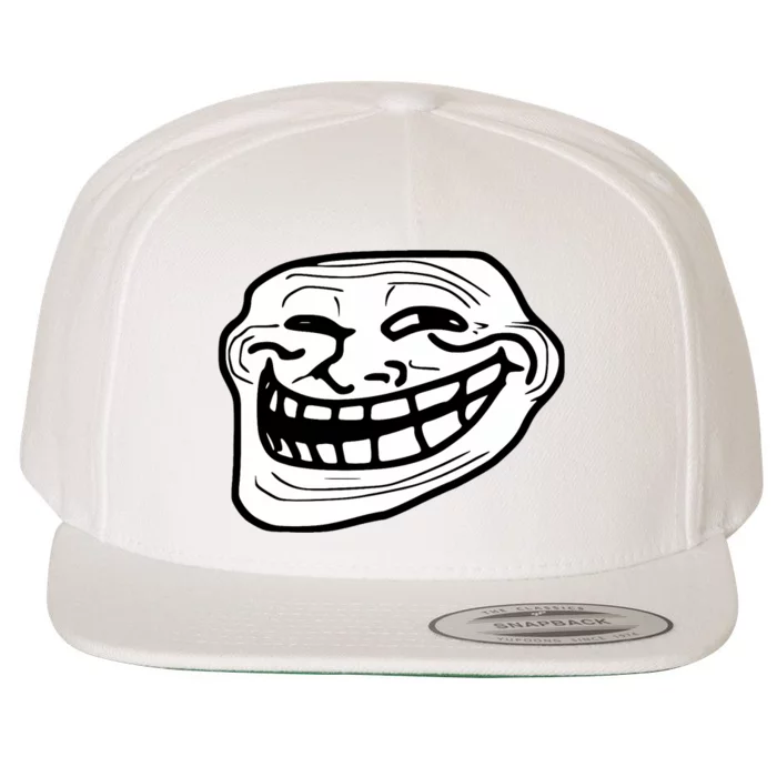 Troll Face Meme Funny Dank Meme Troll Face Wool Snapback Cap