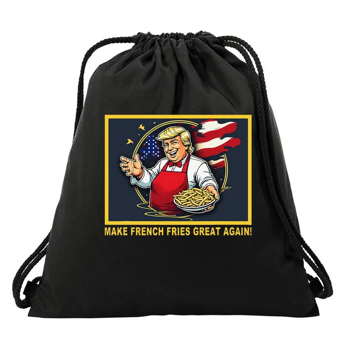 Trump Funny Make Fries Great Again Drawstring Bag