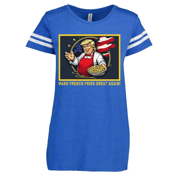 Trump Funny Make Fries Great Again Enza Ladies Jersey Football T-Shirt