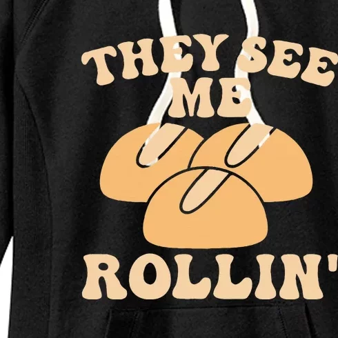 Thanksgiving Family Matching Outfit They See Me Rollin Women's Fleece Hoodie