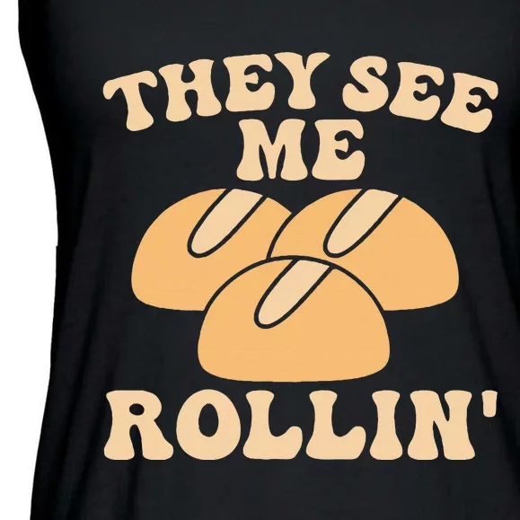 Thanksgiving Family Matching Outfit They See Me Rollin Ladies Essential Flowy Tank