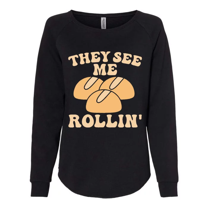 Thanksgiving Family Matching Outfit They See Me Rollin Womens California Wash Sweatshirt