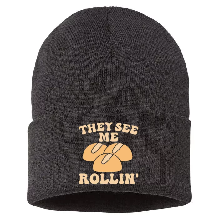 Thanksgiving Family Matching Outfit They See Me Rollin Sustainable Knit Beanie