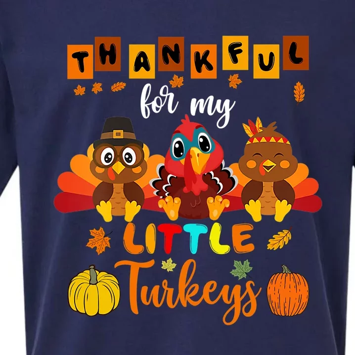 Thankful For My Little Turkey Teacher Thanksgiving Women Sueded Cloud Jersey T-Shirt