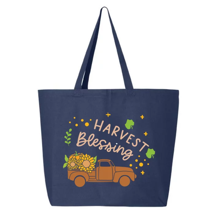 Thanksgiving Family Motif Cute Gift Harvest Blessing Gift 25L Jumbo Tote