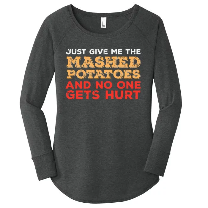 Thanksgiving Feast Mashed Potato Lover Gift Women's Perfect Tri Tunic Long Sleeve Shirt