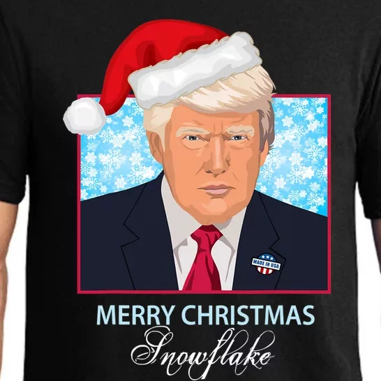 Trump Funny Merry Christmas Snowflake Pajama Set