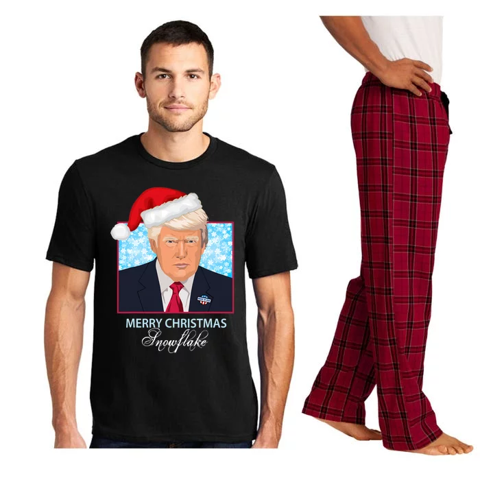 Trump Funny Merry Christmas Snowflake Pajama Set