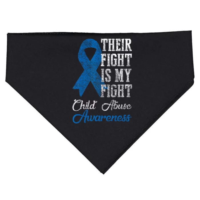 Their Fight My Fight Child Abuse Awareness Blue Ribbon April USA-Made Doggie Bandana