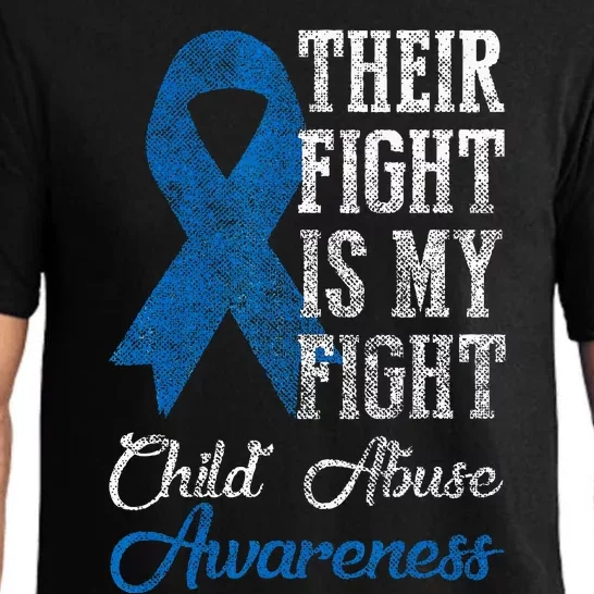 Their Fight My Fight Child Abuse Awareness Blue Ribbon April Pajama Set