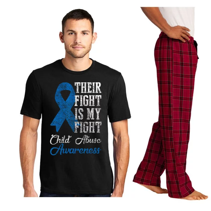 Their Fight My Fight Child Abuse Awareness Blue Ribbon April Pajama Set