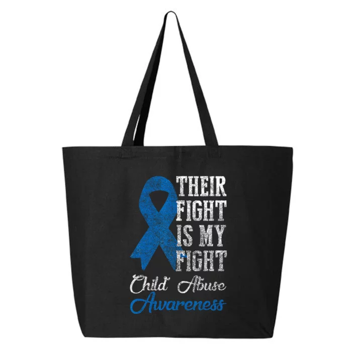 Their Fight My Fight Child Abuse Awareness Blue Ribbon April 25L Jumbo Tote