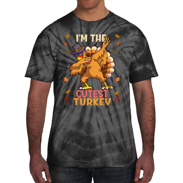 Thanksgiving Family Matching Im The Cutest Turkey Funny Tie-Dye T-Shirt