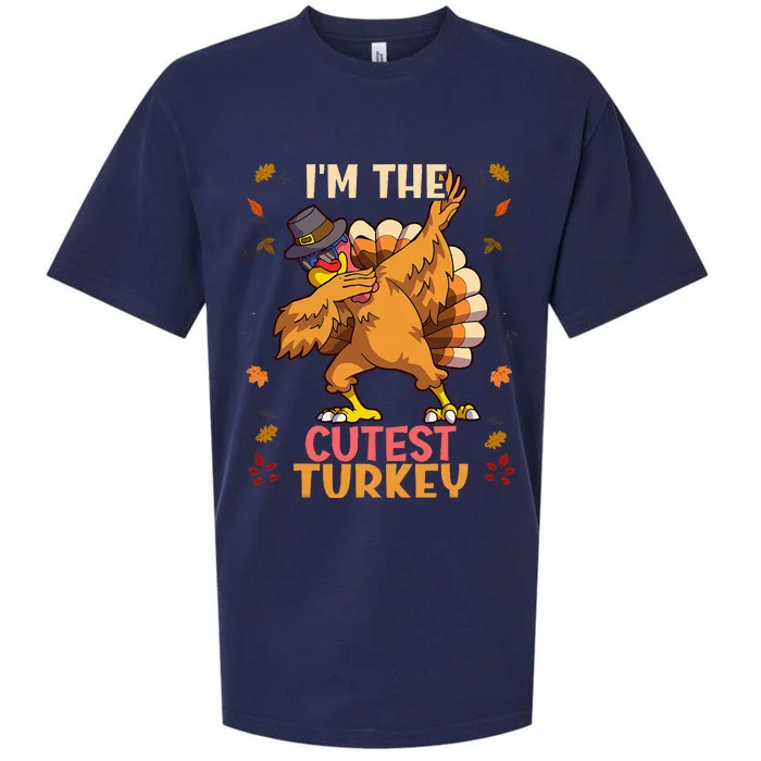 Thanksgiving Family Matching Im The Cutest Turkey Funny Sueded Cloud Jersey T-Shirt