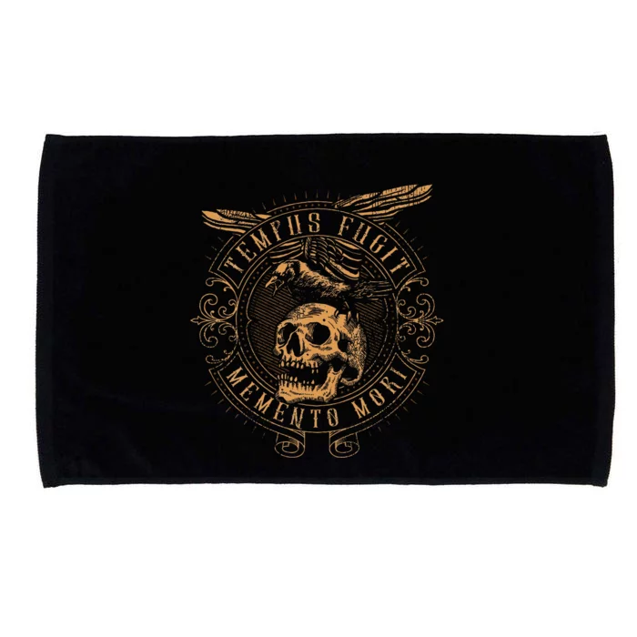 Tempus Fugit Memento Mori Latin Phrase Microfiber Hand Towel