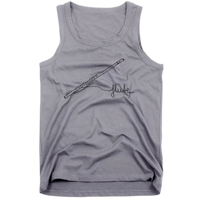 Transverse Flute Music Design One Line Flute Tank Top