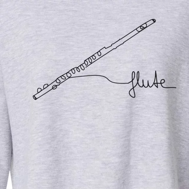 Transverse Flute Music Design One Line Flute Cropped Pullover Crew