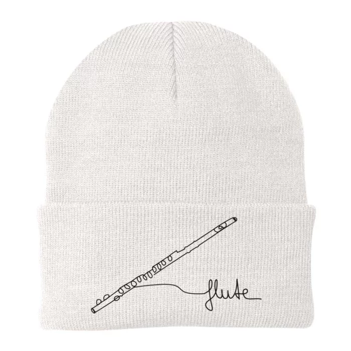 Transverse Flute Music Design One Line Flute Knit Cap Winter Beanie