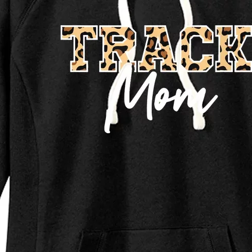 Track Field Mom Leopard Print Women's Fleece Hoodie