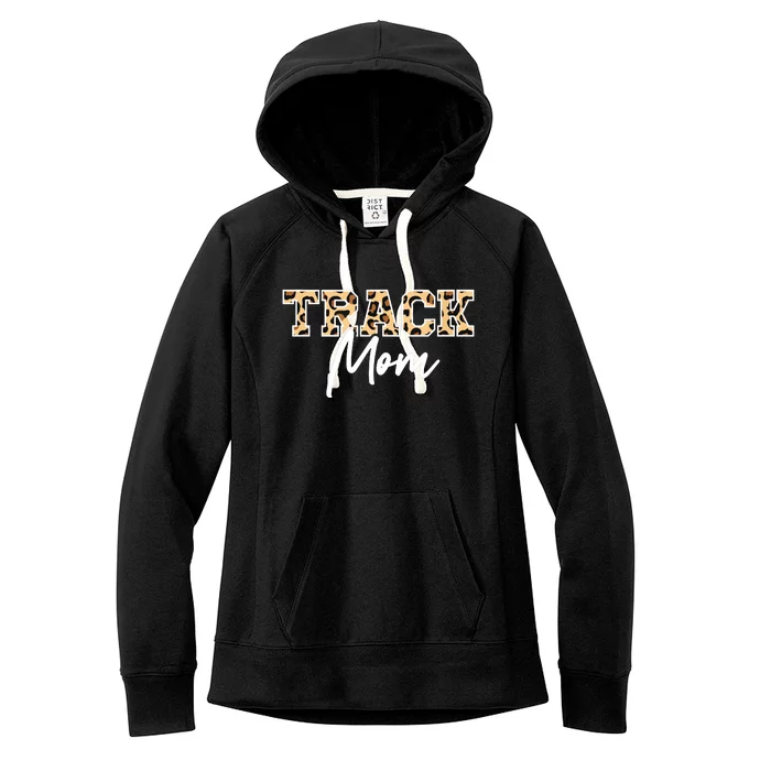 Track Field Mom Leopard Print Women's Fleece Hoodie