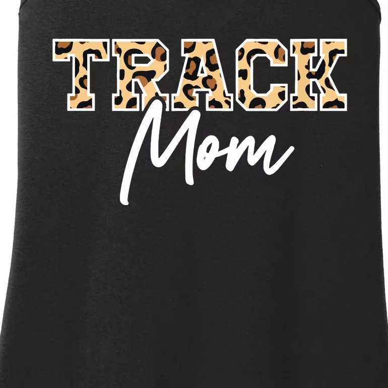 Track Field Mom Leopard Print Ladies Essential Tank