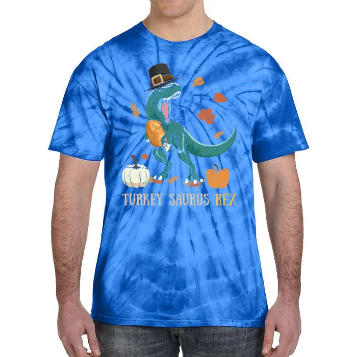 Thanksgiving Family Matching Turkey Saurus Tmeaningful Giftrex Dinosaur Gift Tie-Dye T-Shirt