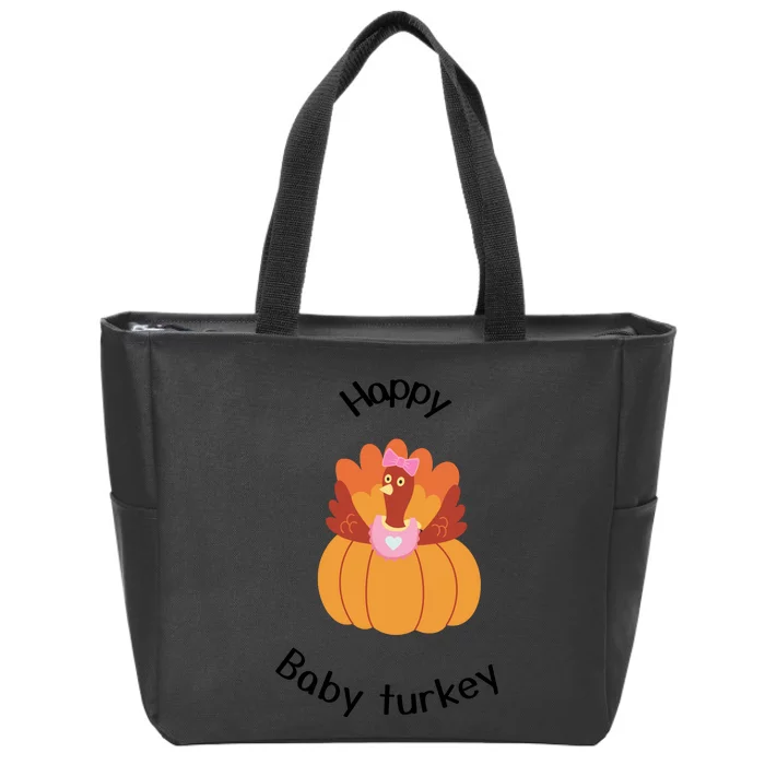 Turkey Family Mama Turkey Papa Turkey Baby Turkey Thanksgiving Family Matchi Zip Tote Bag