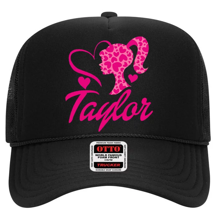 Taylor First Named Baby Birthday High Crown Mesh Trucker Hat